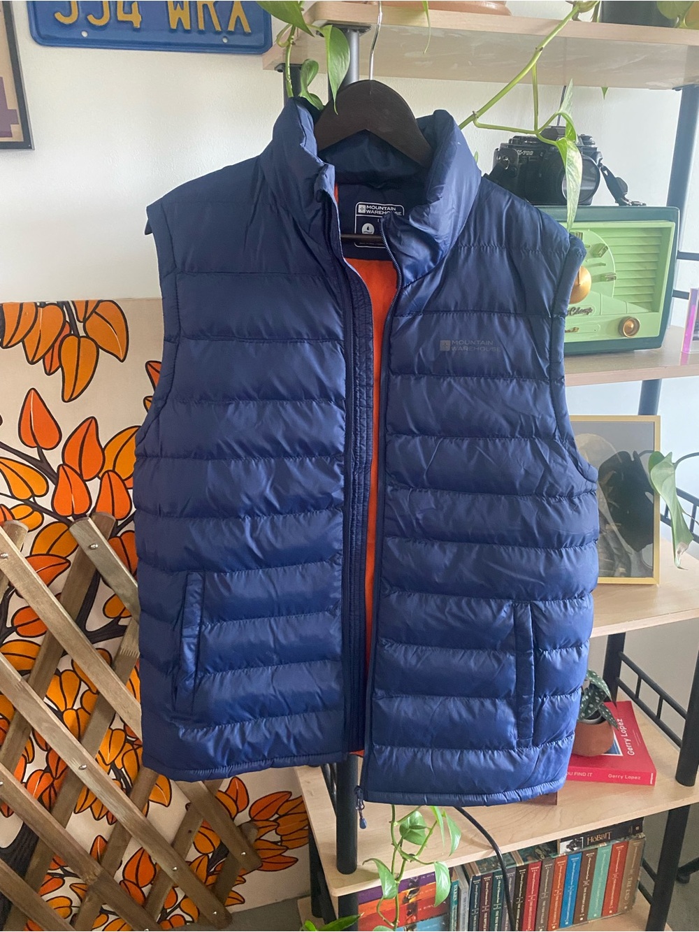Mountain Warehouse Navy Puffer Vest with Orange Liner